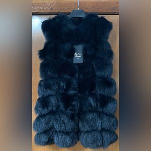 Black Fox Fur Vest